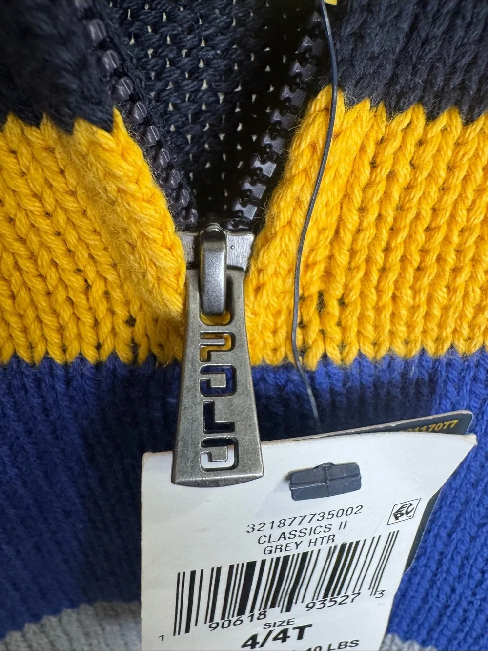 NWT Polo Ralph Lauren Boys 4T Colorblock Quarter Zip Cotton Sweater